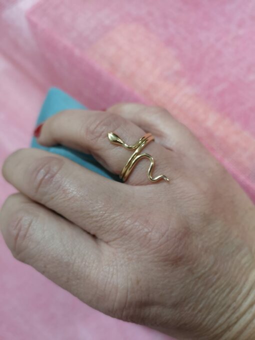 Anillo serpiente baño de oro