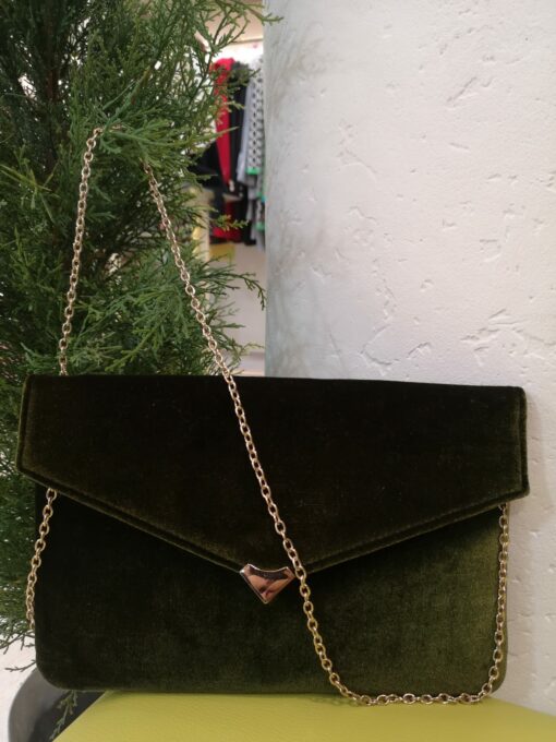 Cartera terciopelo verde forrada - Imagen 2