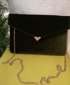 Cartera terciopelo verde forrada