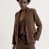 Chaqueta americana cruce simple, 1 botón Marrón