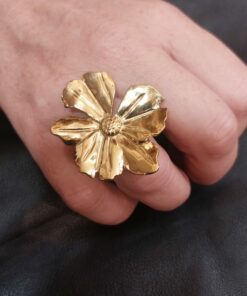 Anillo flor, dorado
