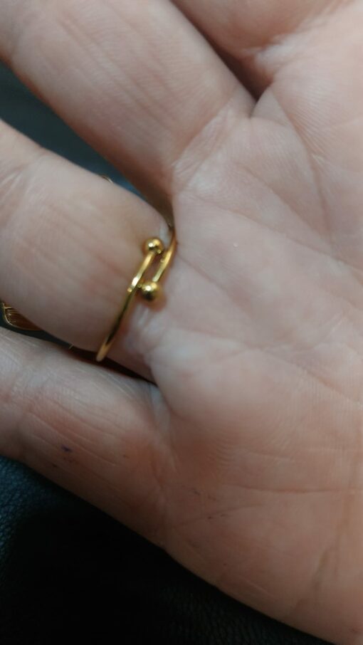 Anillo flor, dorado - Imagen 2