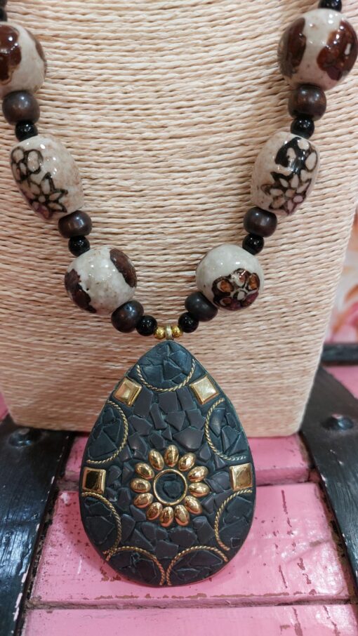 Collar piedra natural marrón - Imagen 2