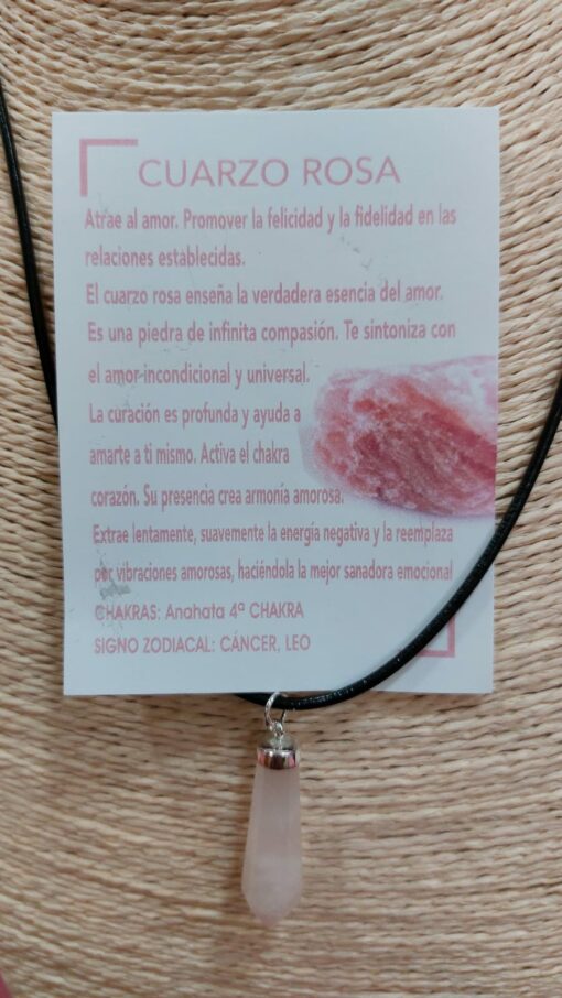 Collar cordón + cuarzo risa - Imagen 3