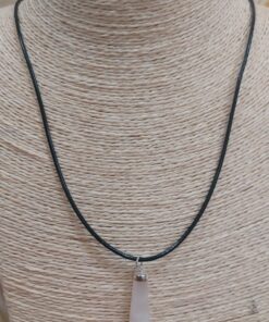 Collar cordón + cuarzo risa