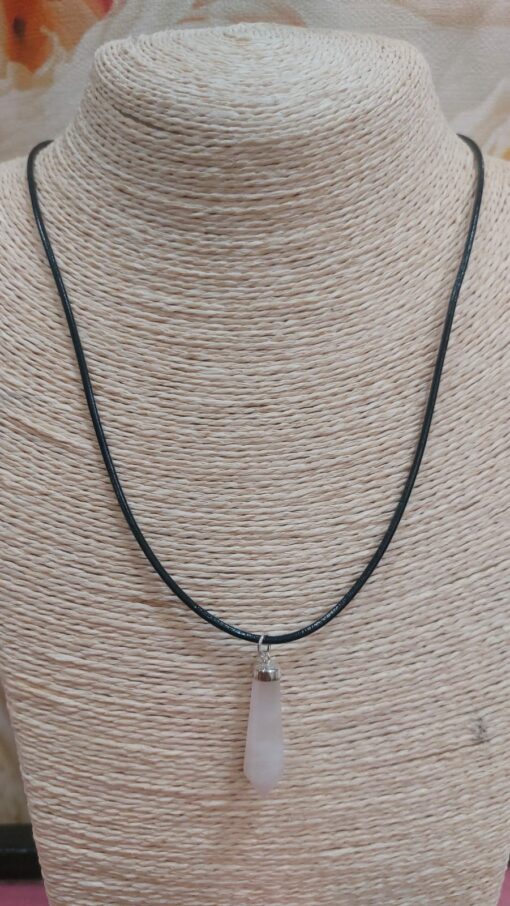 Collar cordón + cuarzo risa