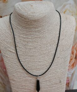 Collar cordón + ágata negra