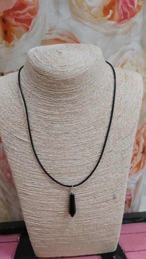 Collar cordón + ágata negra