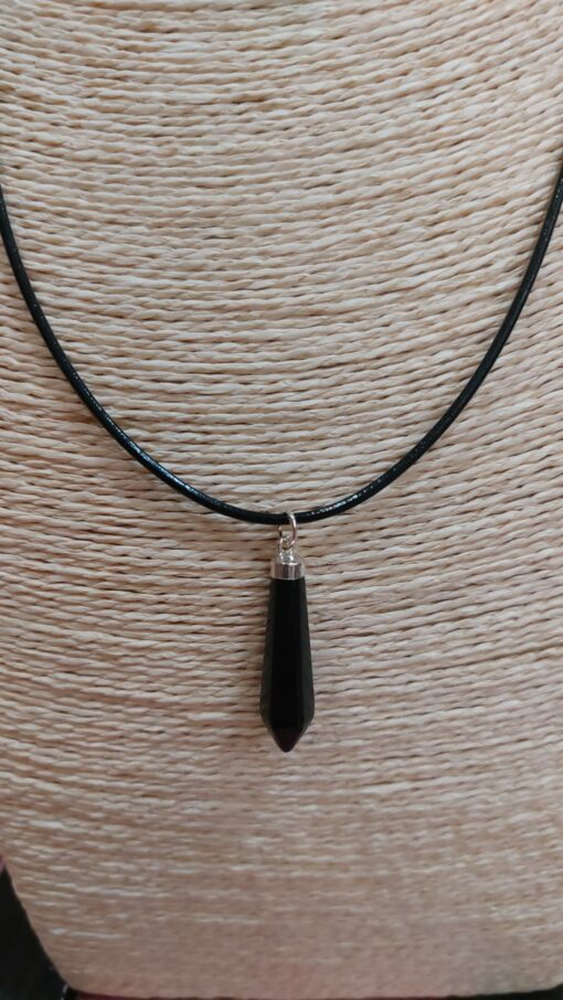 Collar cordón + ágata negra - Imagen 3