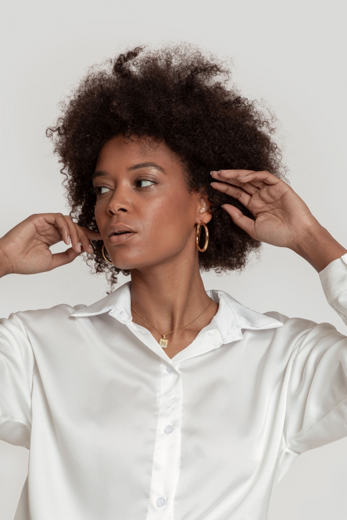 Camisa satinada Blanco El Baul Rosa