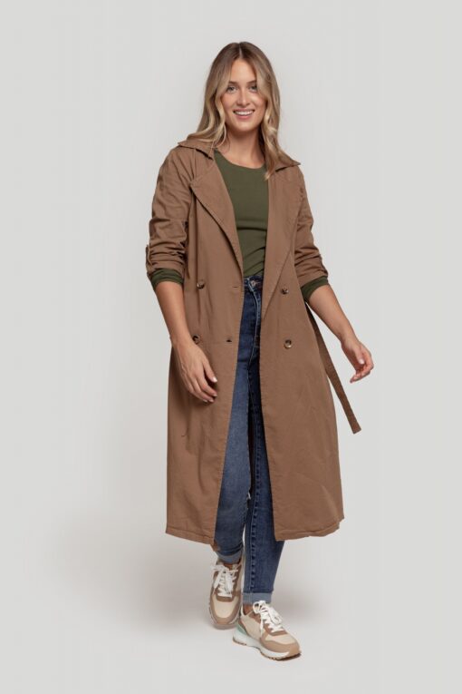 Chaqueta larga - Camel - Imagen 3