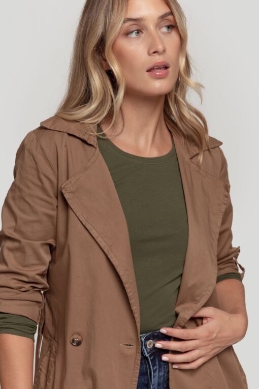 Chaqueta larga - Camel - Imagen 4