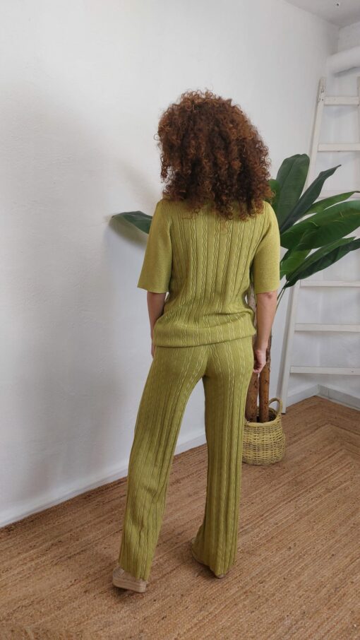 Conjunto camiseta y pantalón lurex verde lima - Imagen 3