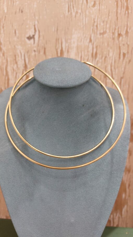 Collar aro dorado doble