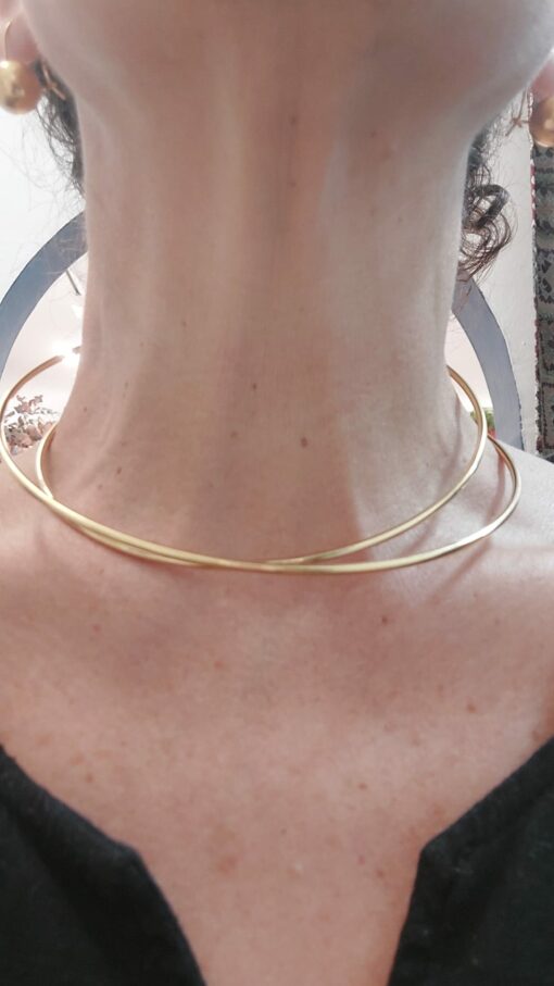 Collar aro dorado doble - Imagen 2