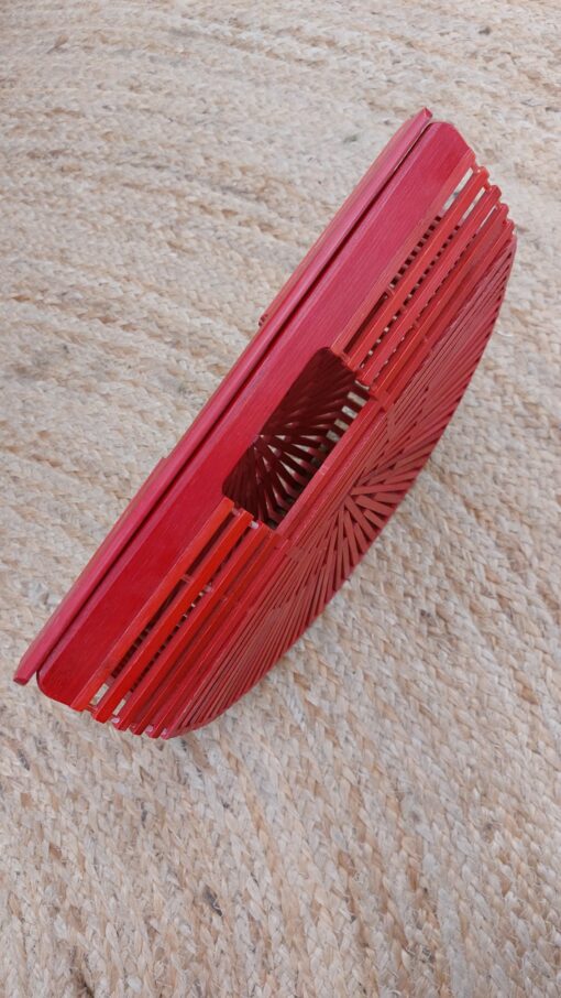 Bolso de mano madera, rojo - Imagen 2