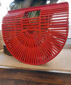 Bolso de mano madera, rojo