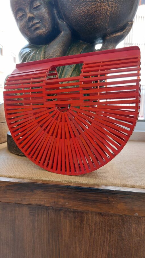 Bolso de mano madera, rojo
