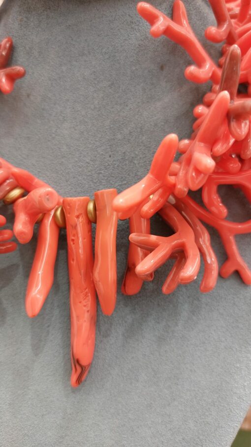 Collar coral rosa, gargantilla - Imagen 2