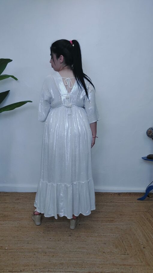 Vestido blanco /plata - Imagen 3
