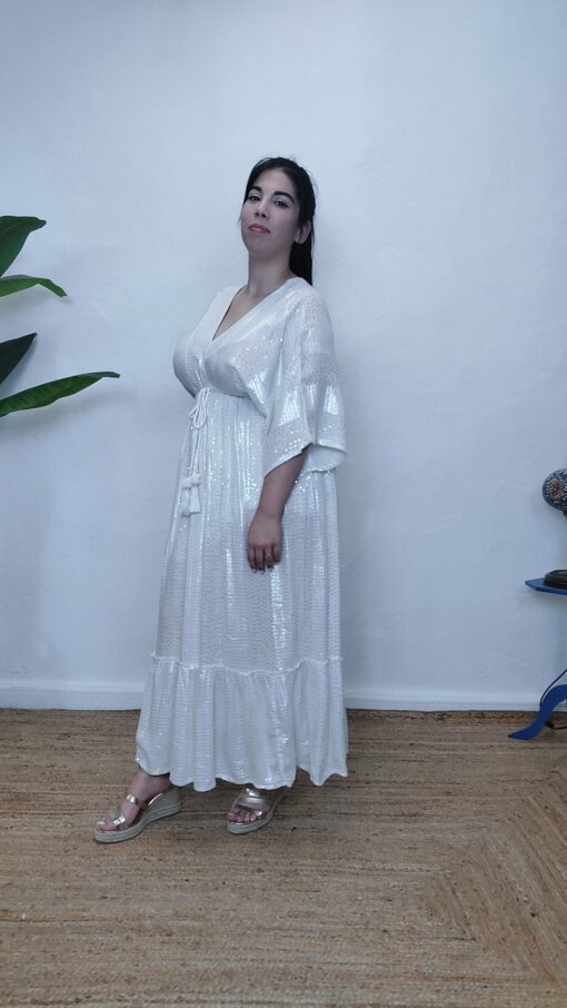 Vestido blanco /plata