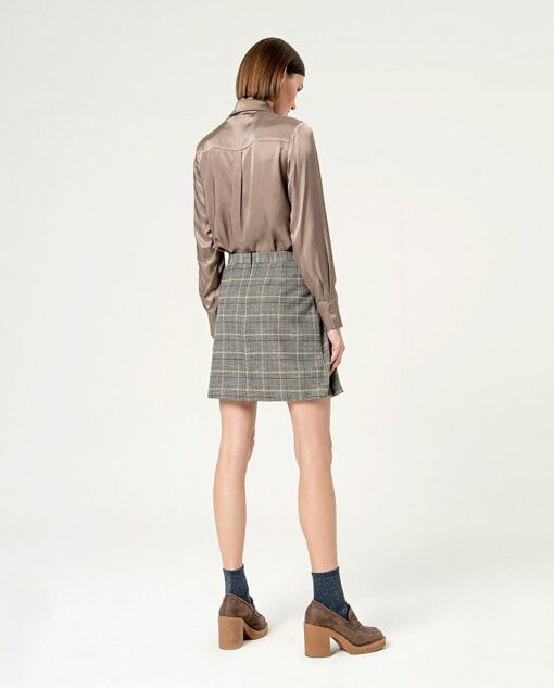 Falda corta con pliegues Negro - Imagen 2