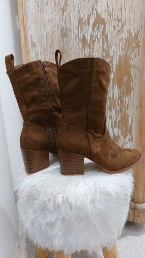Bota marrón, efecto ante - Imagen 3