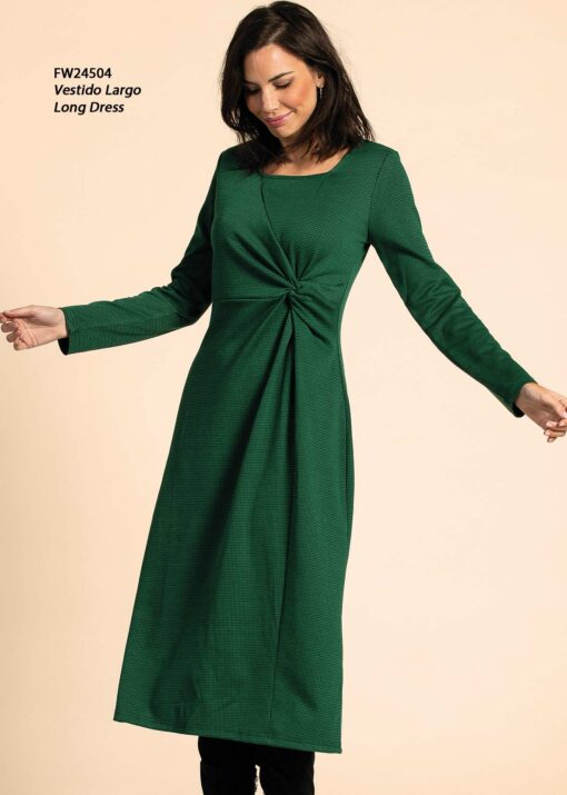 Vestido midi verde bosque