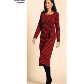 Vestido midi rojo carmin