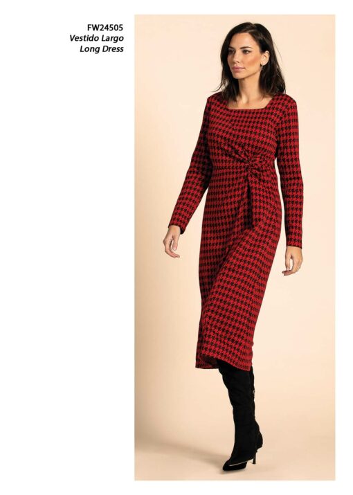 Vestido midi rojo carmin