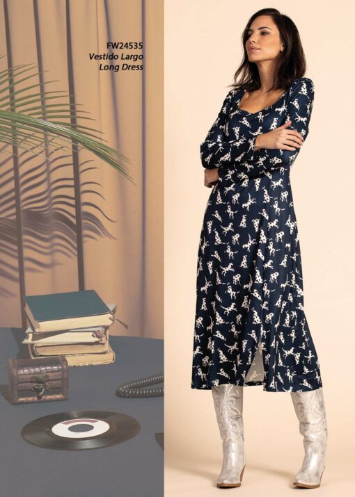 Vestido midi marino