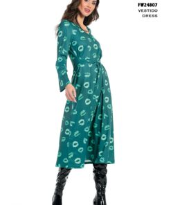 Vestido midi mint lips verde