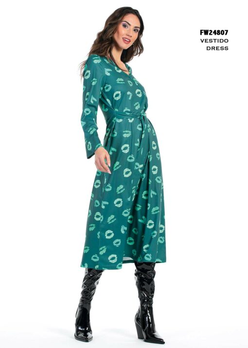 Vestido midi mint lips verde