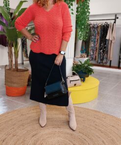 Jersey pico evasé ondas peach