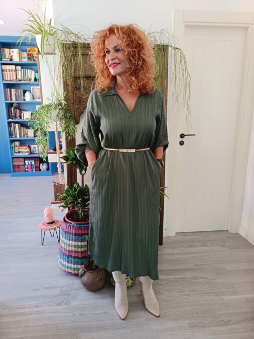 Vestido verde camisero