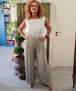 Pantalón beige, goma cintura