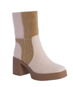 Botín tacón beige