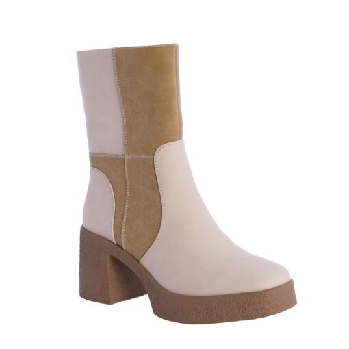Botín tacón beige