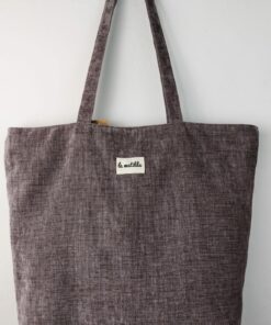 Bolso grande terciopelo gris