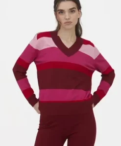 Jersey cuello pico listado colores
