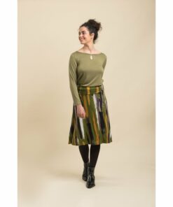 Falda midi pinceladas