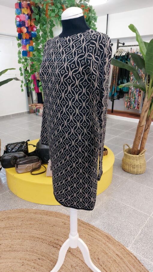 Vestido Jacquard marino - Imagen 3