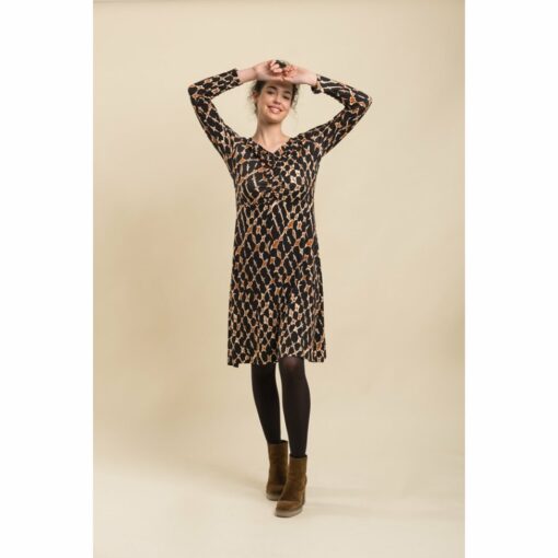 Vestido escote fruncido estrella