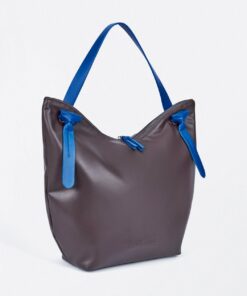 Tote bag con detalles a contraste marrón