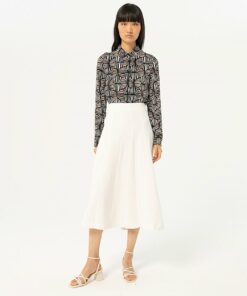 Falda capa con costuras Blanco