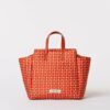 Shopper estampado con asa extraíble Rojo