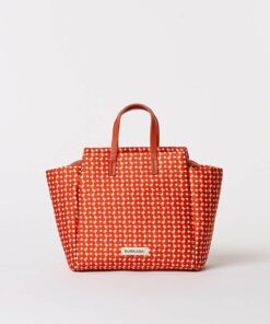 Shopper estampado con asa extraíble Rojo
