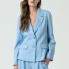 Blazer cruce simple, 2 botones Azul