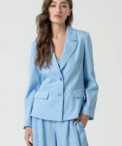 Blazer cruce simple, 2 botones Azul