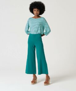 Pantalón recto cropped Esmeralda